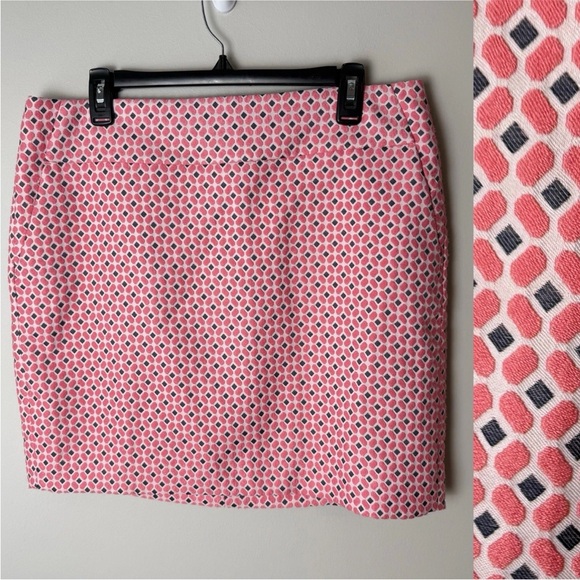 Ann Taylor Dresses & Skirts - Ann Taylor Skirt Size 12 Pockets Back Zip Pink Blue White Lined Casual Office